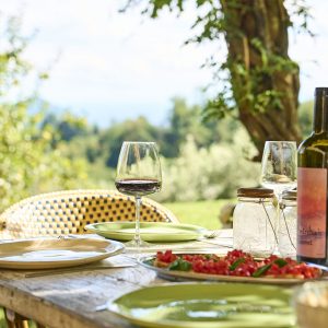 Lecetta_Bord ude med vin og udsigt 2